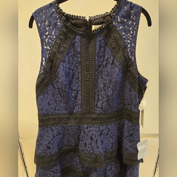 Eliza J NWT Midi Black and Navy Lace - Picture 6 of 9
